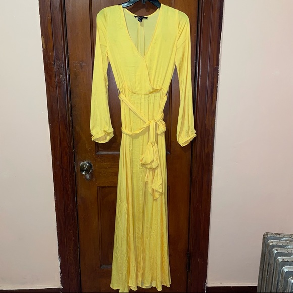 Bright yellow satin maxi dress ☀️ - Picture 3 of 4